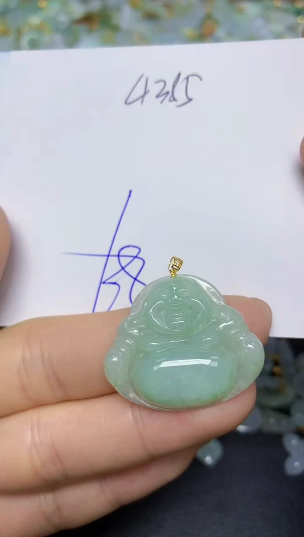 【闪购商品】翡翠挂件18K金镶嵌 天然翡翠A货