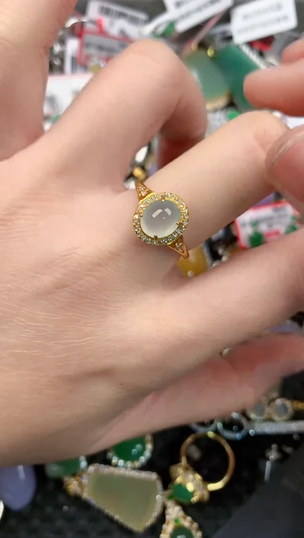 银S925镶嵌戒指翡翠555    2