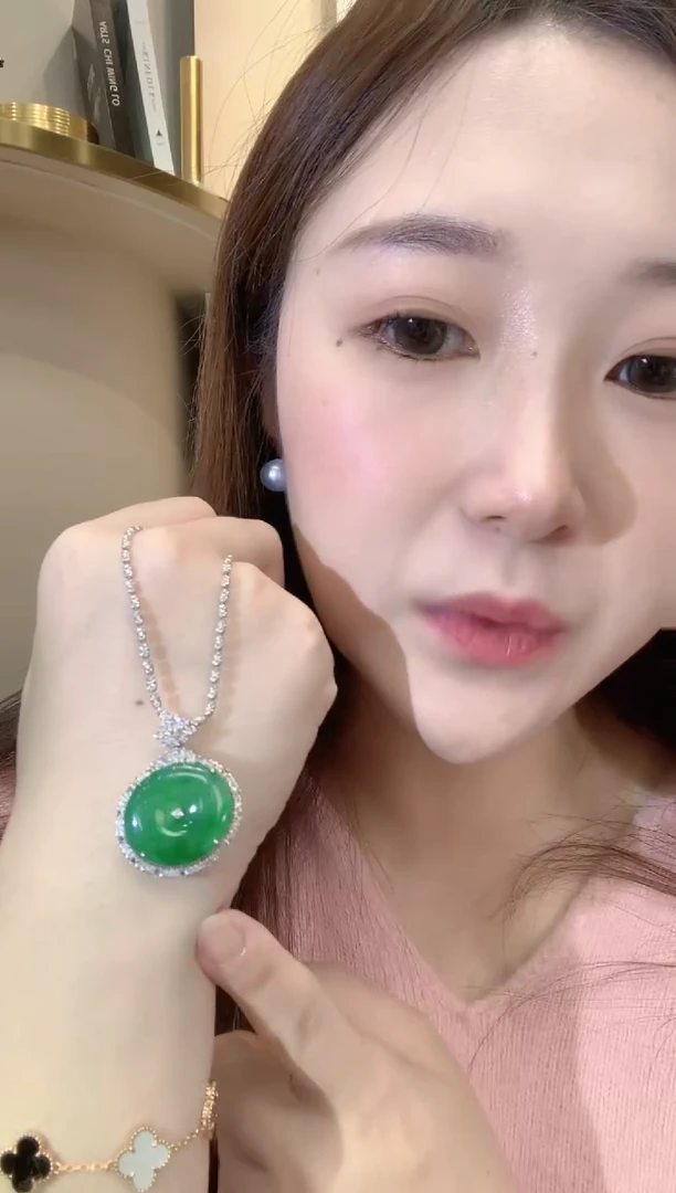 吊坠(不含链)18K金镶嵌翡翠b122多样性一件发