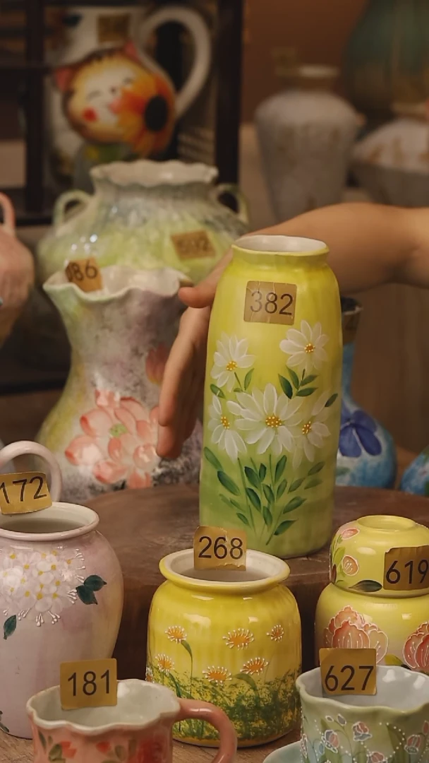 陶瓷382景德镇设计师手作花器摆件侘寂风