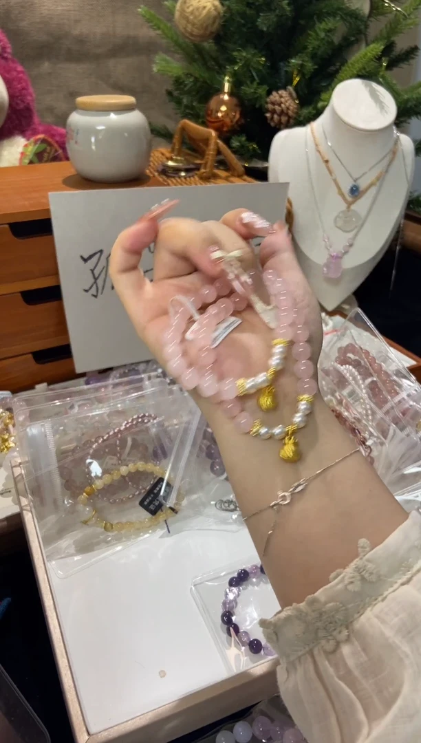 水晶手串未镶嵌孤品捡漏均匀瑕疵介意勿拍