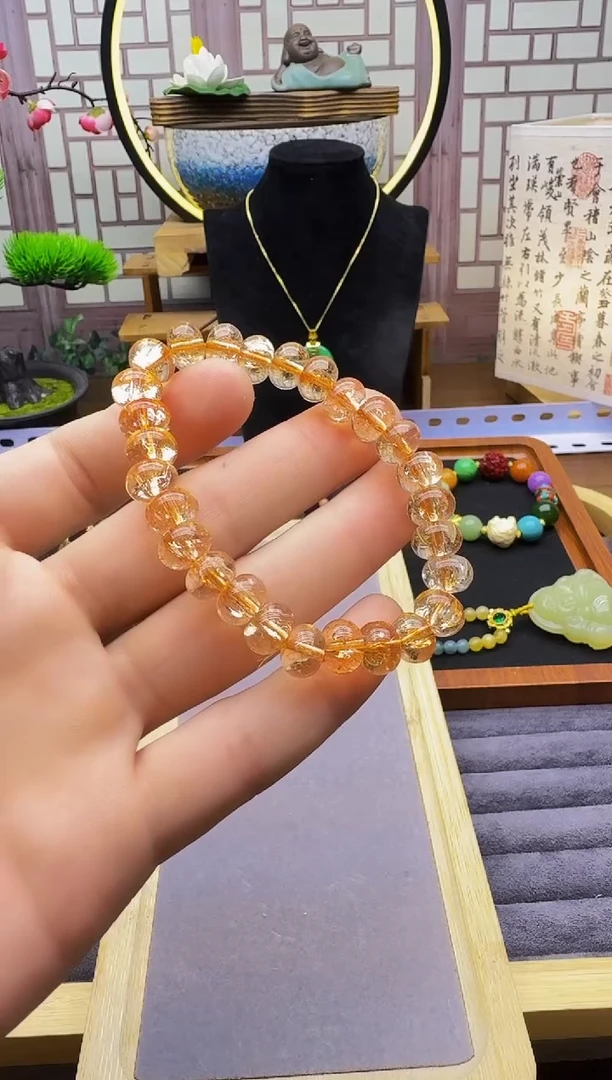 发晶手链14K金镶嵌S566