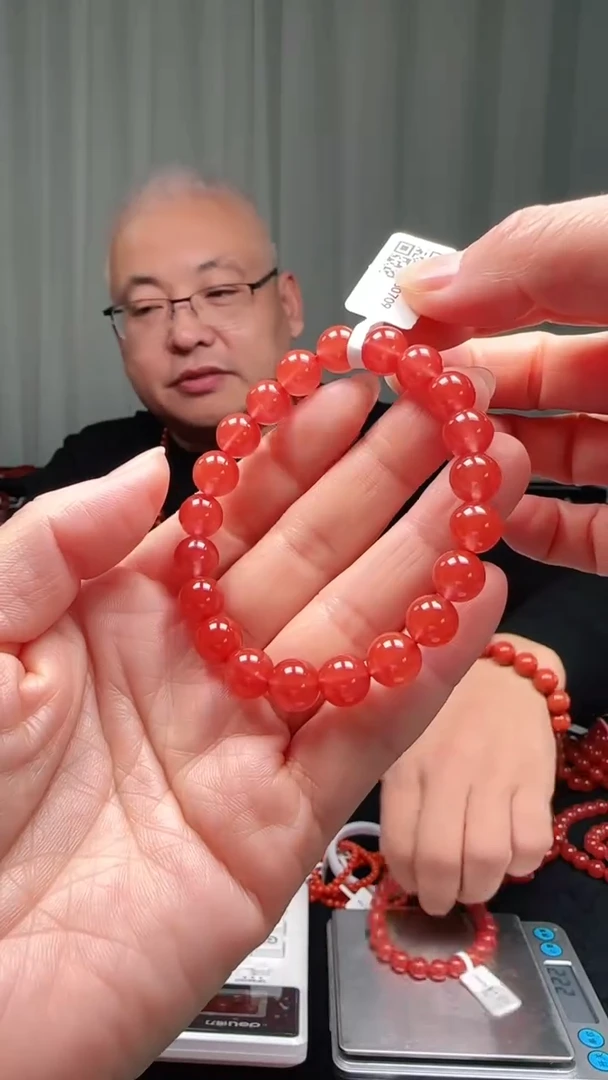 未镶嵌多样性发一件南红玛瑙9mm保山圆珠单圈 冰红