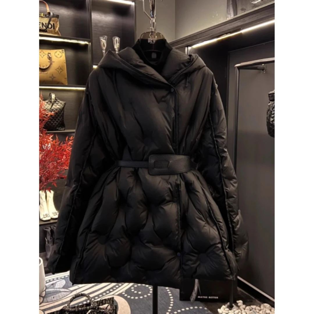 收腰连帽冬季复古宽松夹棉保暖棉衣女轻薄休闲小个子宽松面包服潮