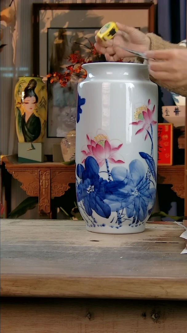 【闪购商品】瓷片景德镇纯手工釉下彩精品花瓶