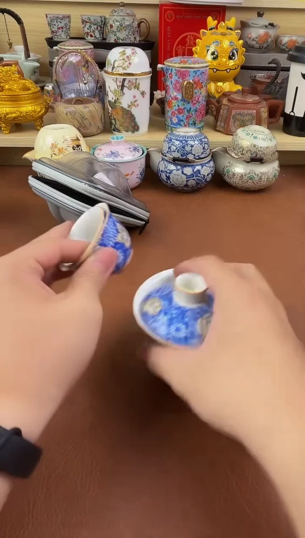 陶瓷茶具摆件旅行套组
