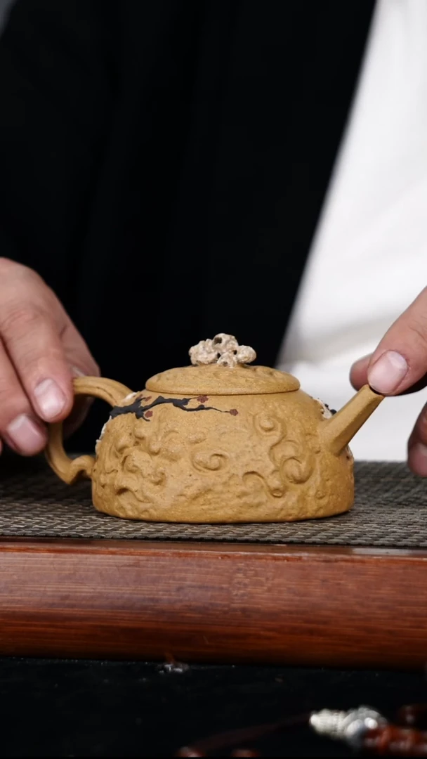 茶壶紫砂原矿黄金段泥梅花供230cc