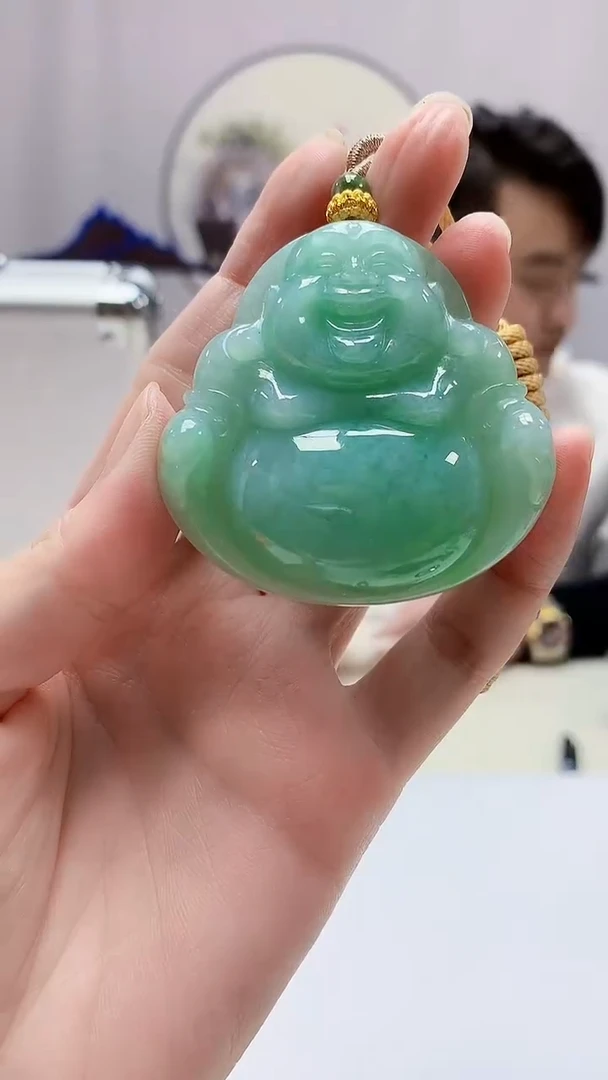 定制翡翠未镶嵌5060zm-毛货挂件佛公154