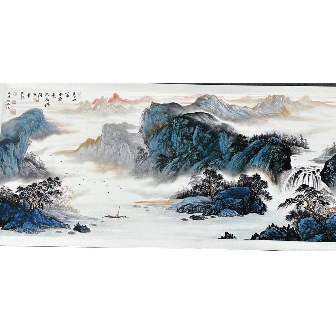 3.2*1.0 （春山富水）办公室客厅书房 高清数字微喷 精品软装挂画