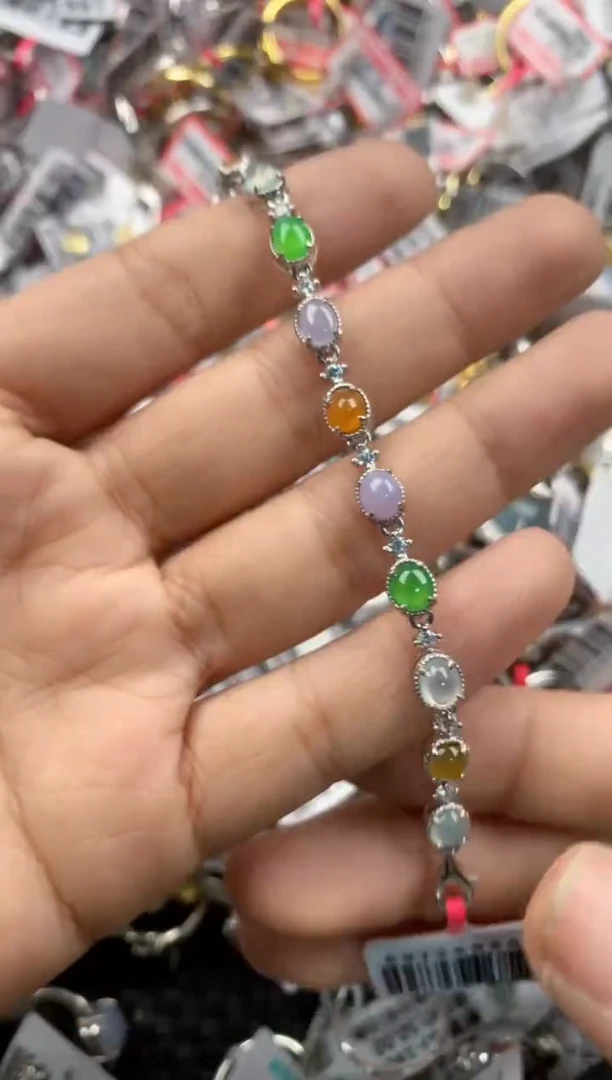 银S925镶嵌戒指翡翠444            4
