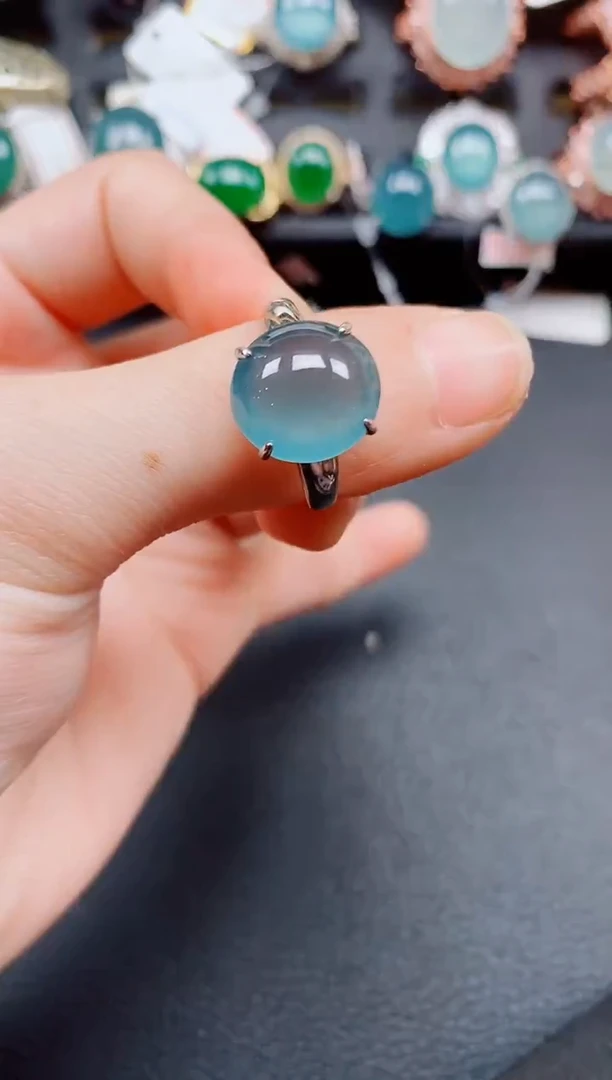 银S925镶嵌戒指翡翠翡翠