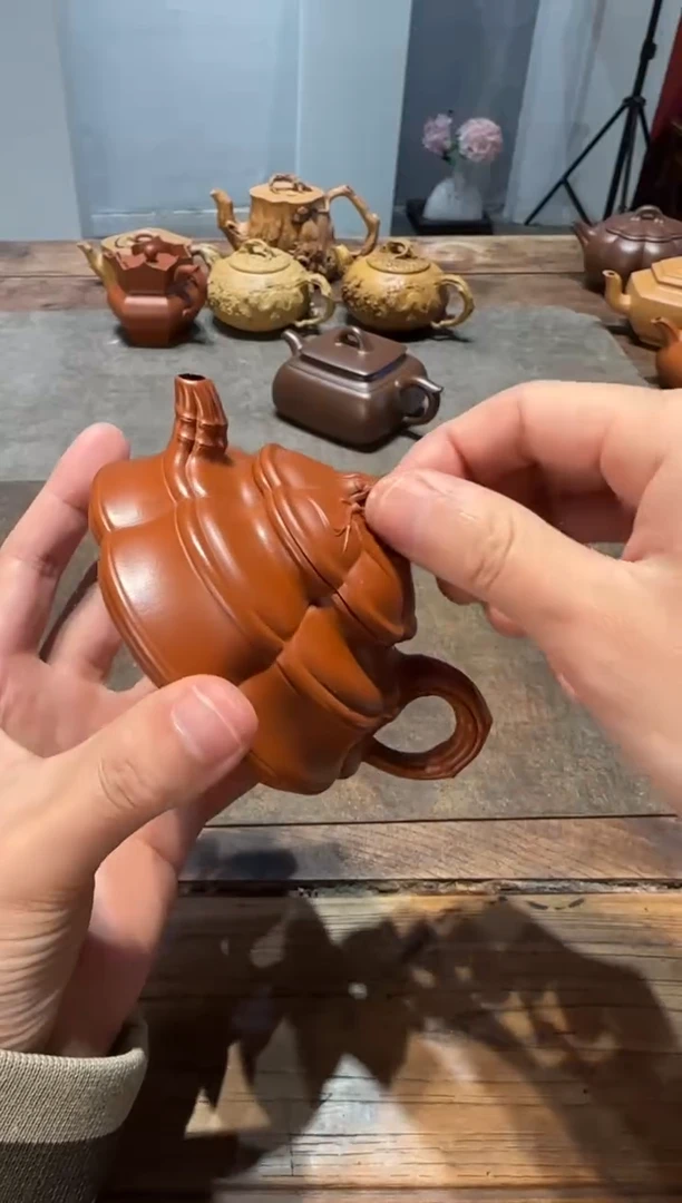 茶壶紫砂B***e海棠竹鼎 扁