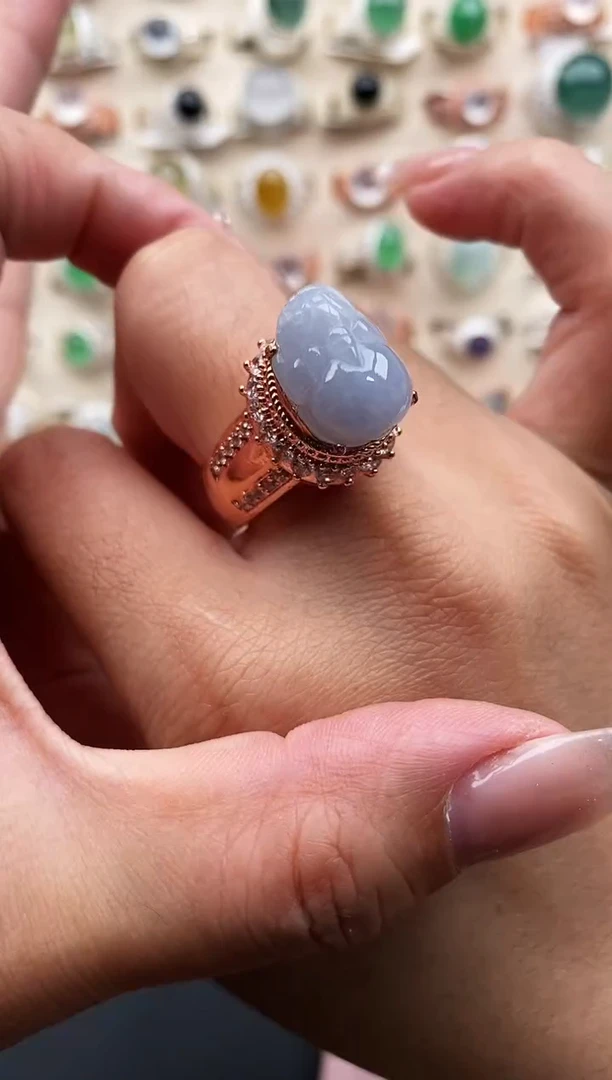 未镶嵌戒指翡翠苓*玖缅甸天然A货翡翠111  8-5