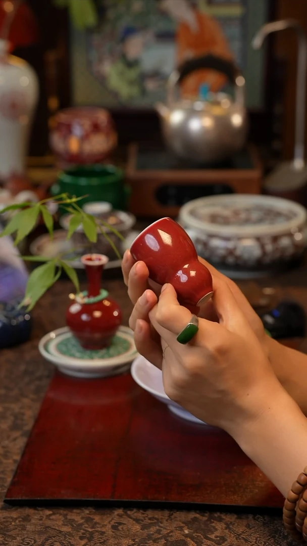 祭红杯子 景德镇陶瓷福利款