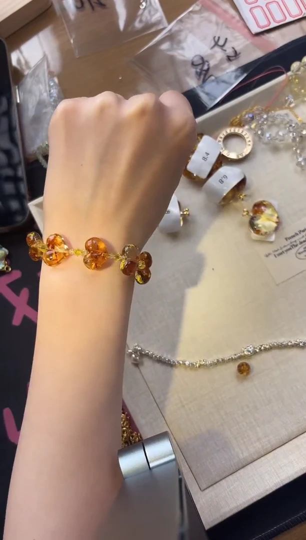 无非金属【花珀爱心】原创设计纯手工手串