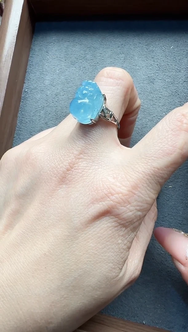 【闪购商品】海蓝宝石戒圈银S925镶嵌5434331