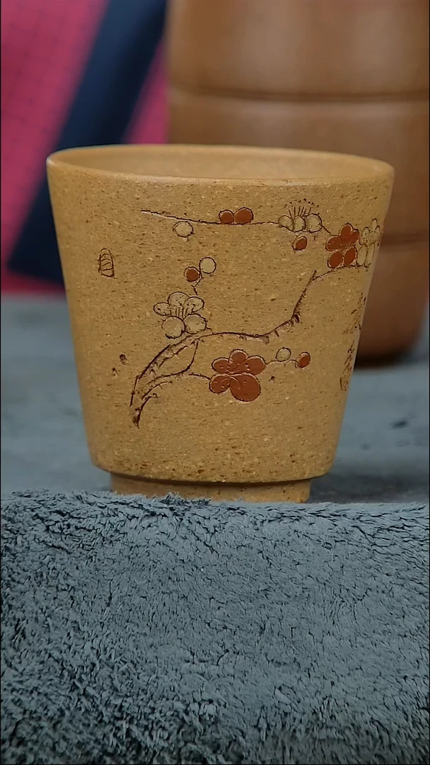 茶壶紫砂80黄段杯子