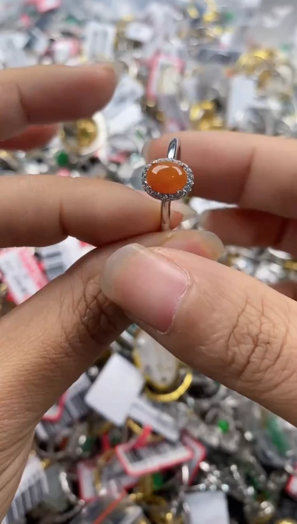 银S925镶嵌戒指翡翠333               7