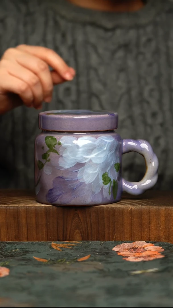 杯釉下彩手工手绘同款陶器