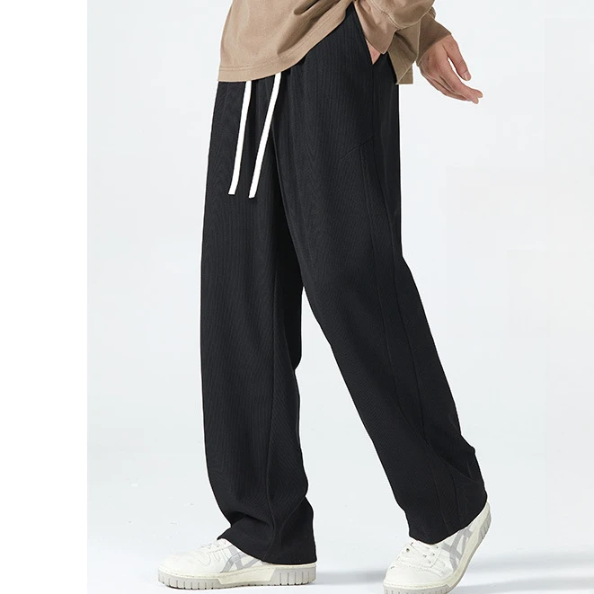 K-889纯色垂感休闲运动裤男士直筒裤长裤裤子阔腿裤春秋秋季