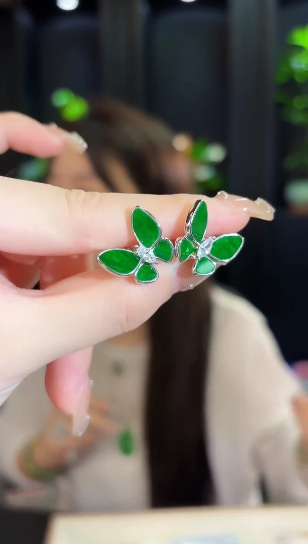 翡翠未镶嵌耳饰874缅料A货/多样性发货/一件