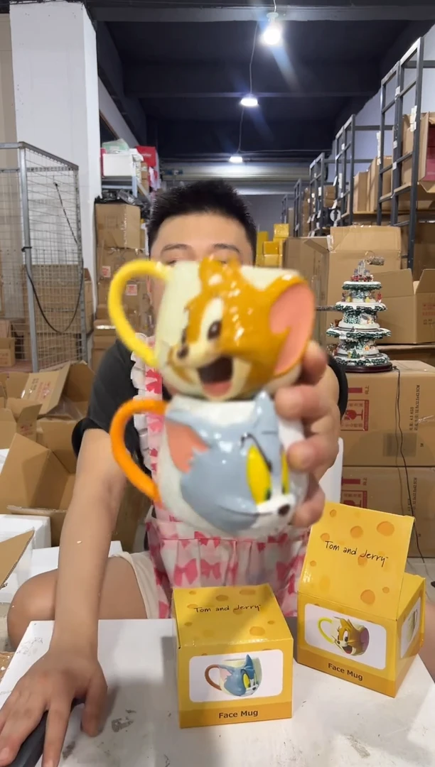 瓷片原盒立体杰瑞汤姆马克杯
