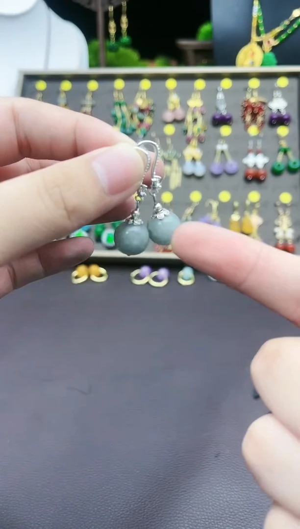 【闪购商品】玛瑙/玉髓耳钉银S925镶嵌822000
