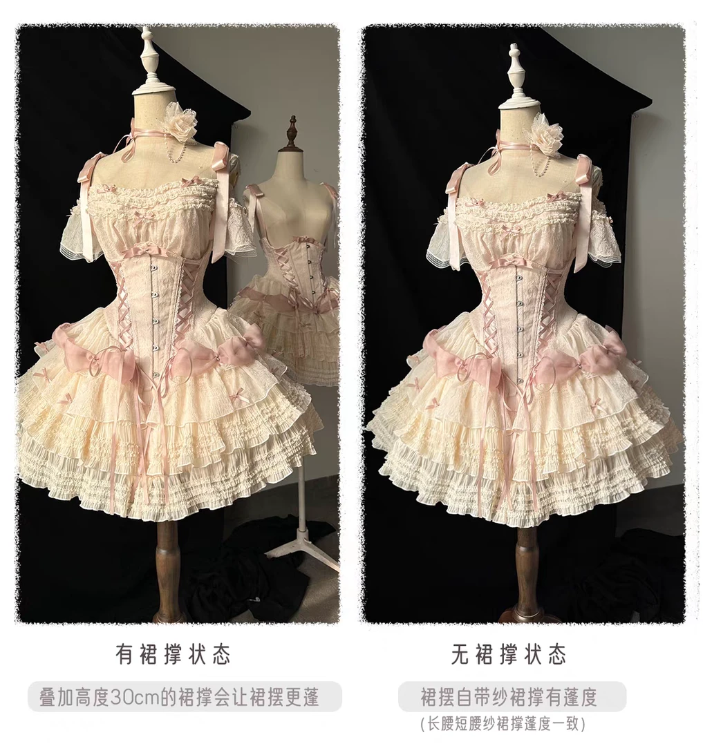 【新款现货】 羽宴 原创设计优雅芭蕾腰封裙cla洛丽塔成人公主裙
