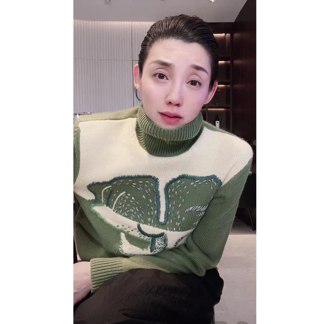 刺绣羊绒 超高克重 毛衣 MY0624