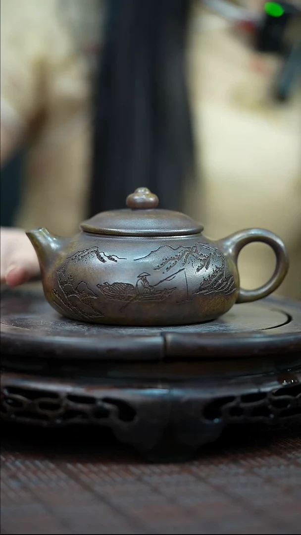 茶壶紫砂宜兴紫砂岁颐传砂原矿全手10