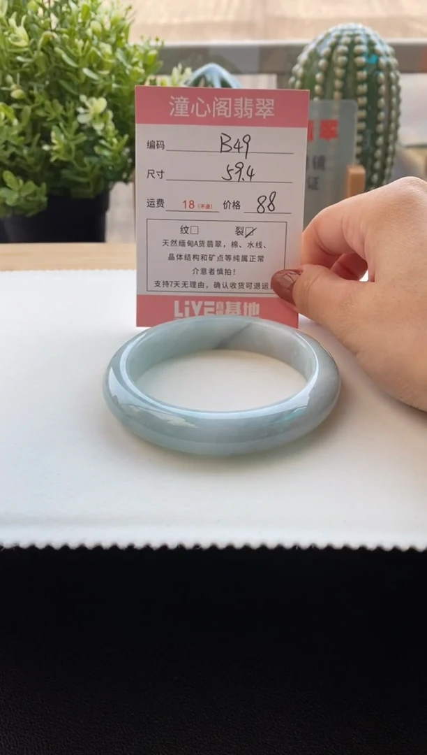 未镶嵌手镯翡翠59.4圈口 编码B49