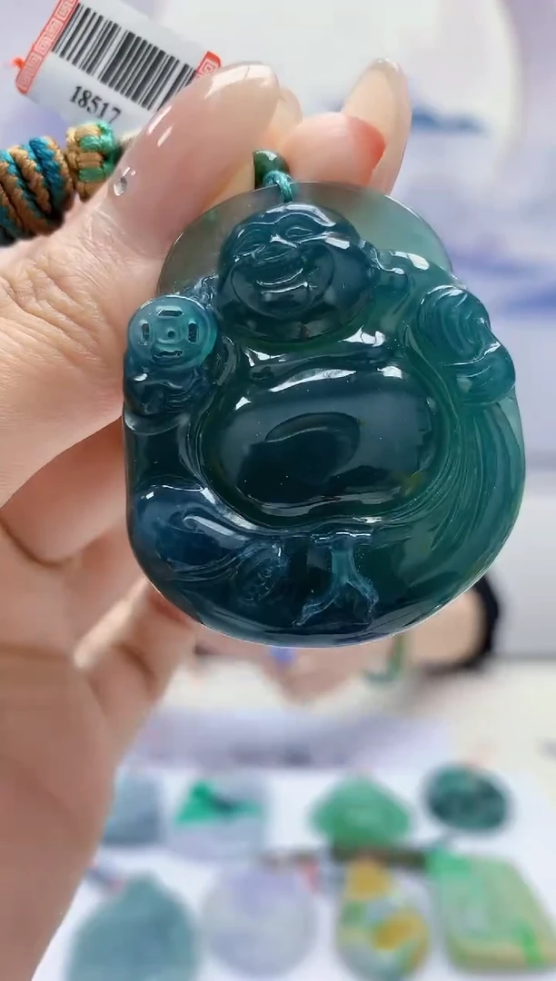 定制翡翠未镶嵌4852MM-毛货挂件26