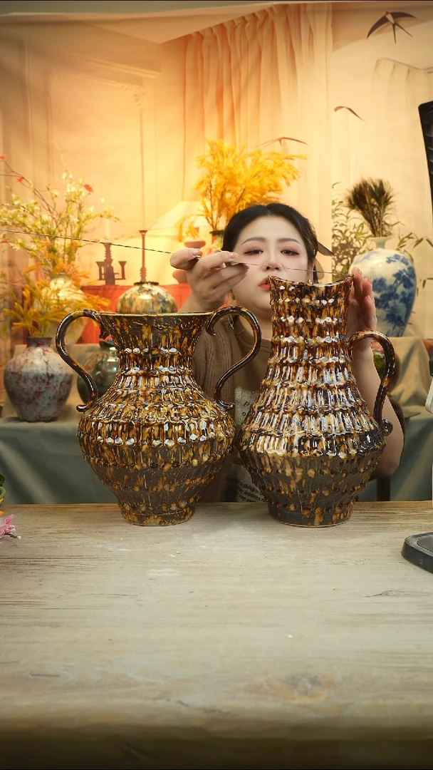 高口高温陶瓷花瓶花器套组