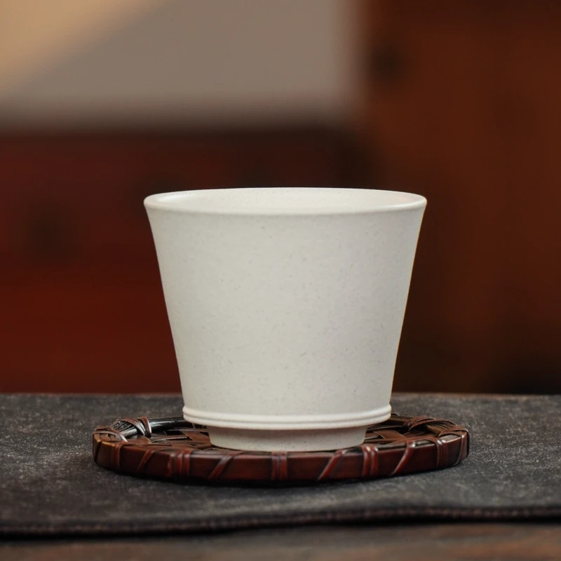 手工杯 | 宜兴紫砂 白段光素紫砂杯