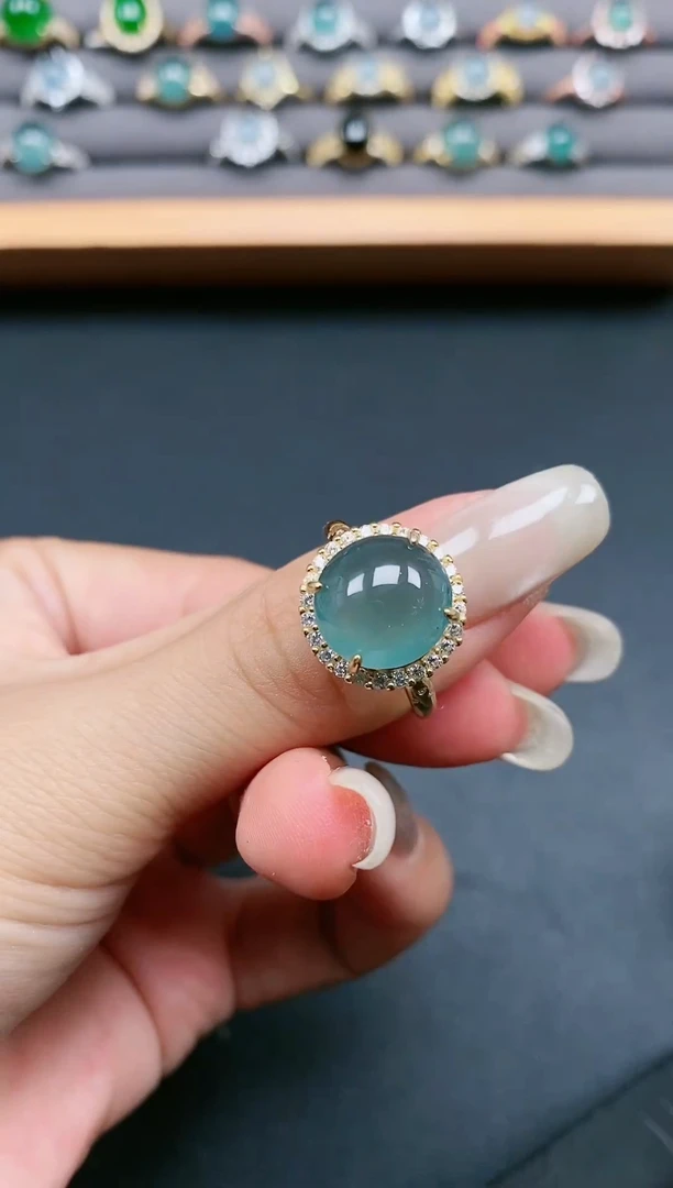 翡翠戒指银S925镶嵌1111111