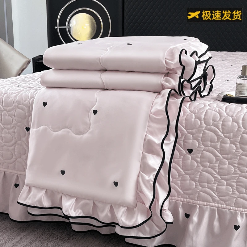 春夏季新款水洗冰丝空调被可机洗夏被床盖四件套卧室床品夏凉被子