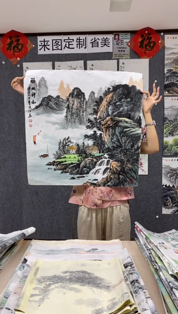 国画福利！沈泳江手绘 四尺斗方68*68cm