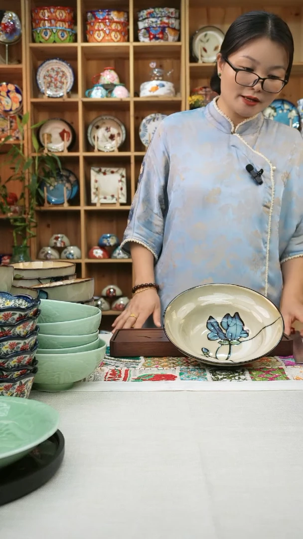 瓷片小可陶瓷一组两个草帽碗