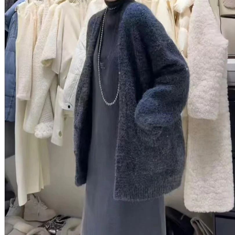 【柏卉服饰】细闪亮片羊毛外套