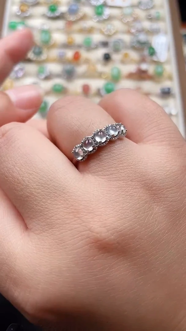 银S925镶嵌翡翠耳饰75