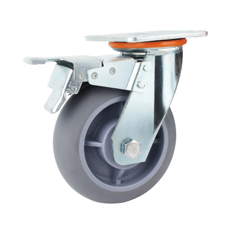 6寸灰胶刹车加30丝杆一套万向轮脚轮