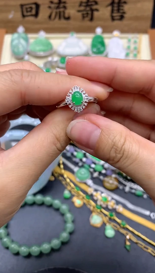 【闪购商品】翡翠戒指18K金镶嵌121-中国好珍宝