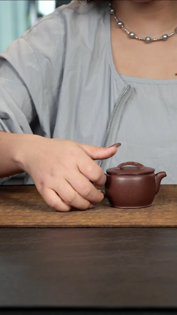 茶壶紫砂面缸汉瓦老紫泥120cc