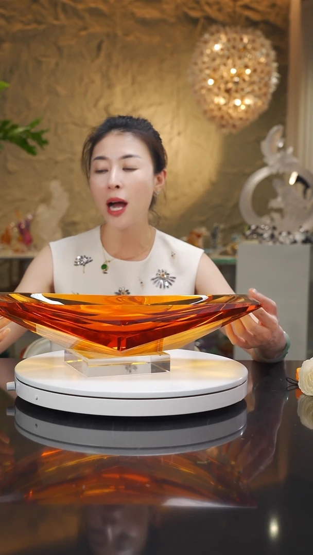 琉璃手工艺品福利琥珀切面果盘