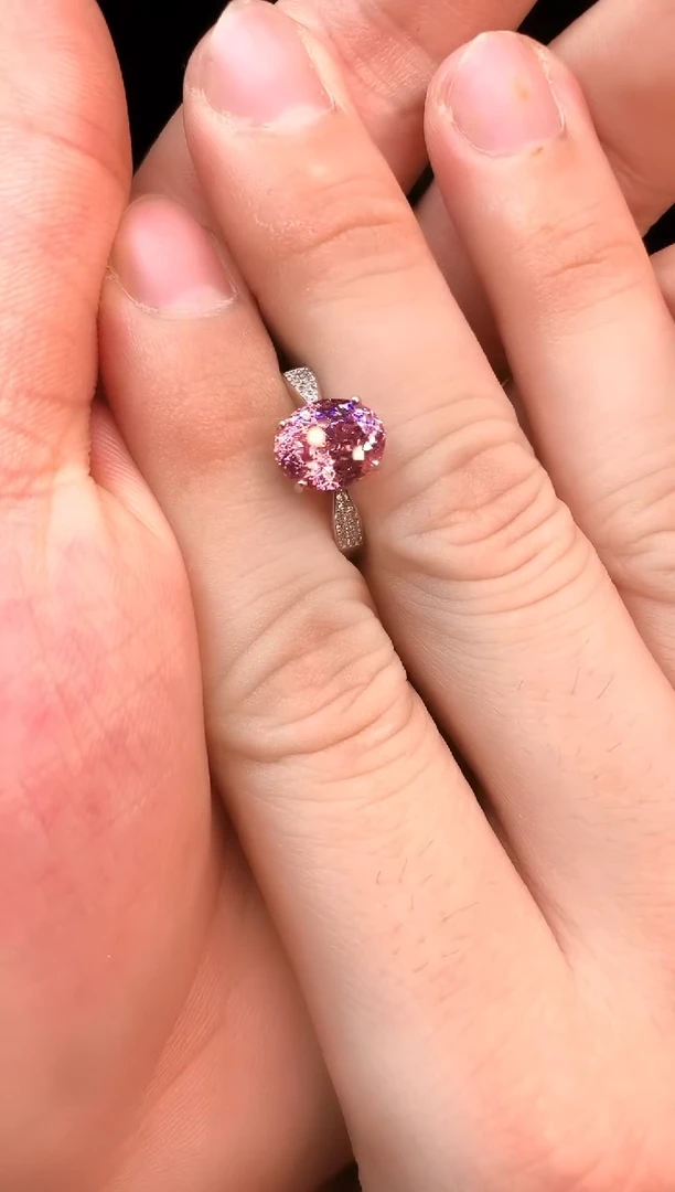 银S925镶嵌戒指碧玺......