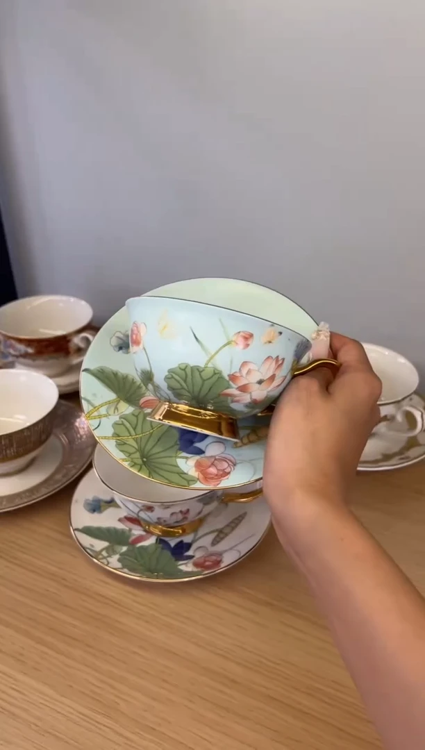 瓷片220cc容量咖啡杯碟一单一套尾单