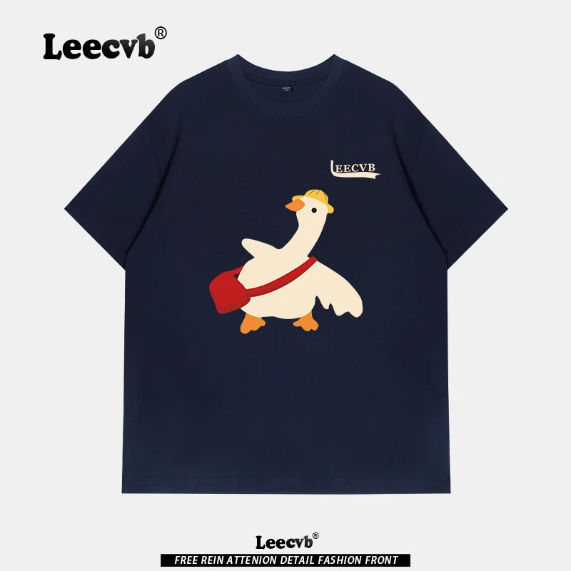 Leecvb美式潮牌男女同款夏装2025新款时尚流行短袖男t恤奥莱上衣