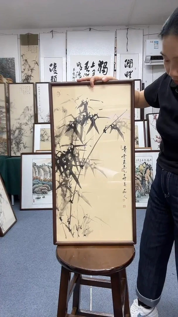 国画35*68实木画框京东包邮手绘