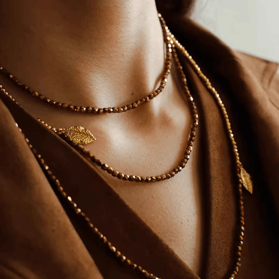 铜合金项链 复古手工串珠拼接长款项链百搭 143厘米叠戴