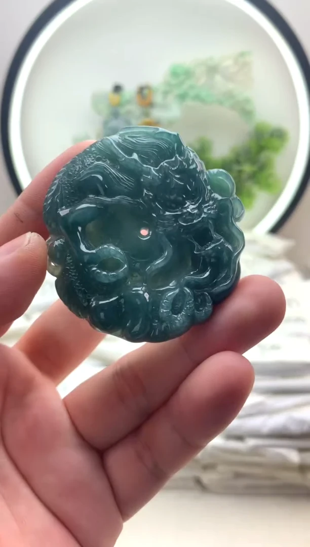 颈饰未镶嵌翡翠龙牌